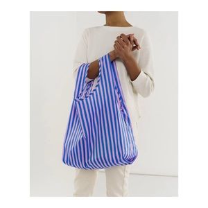 BAGGU Pink and Blue Striped Standard Bag